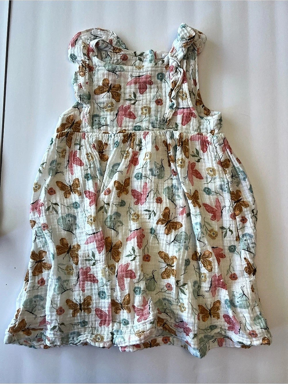 Angel Dear Monarch Butterflies Muslin Ruffle Dress Baby 4t